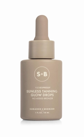 SUGARED   BRONZED Sunless Tanning Glow Drops – Customizable Self-Tanner for Face & Body, Natural Glow, Clean Formula, Streak-Free, Lightweight, Travel-Friendly, Suits All Skin Types (1 Fl Oz)