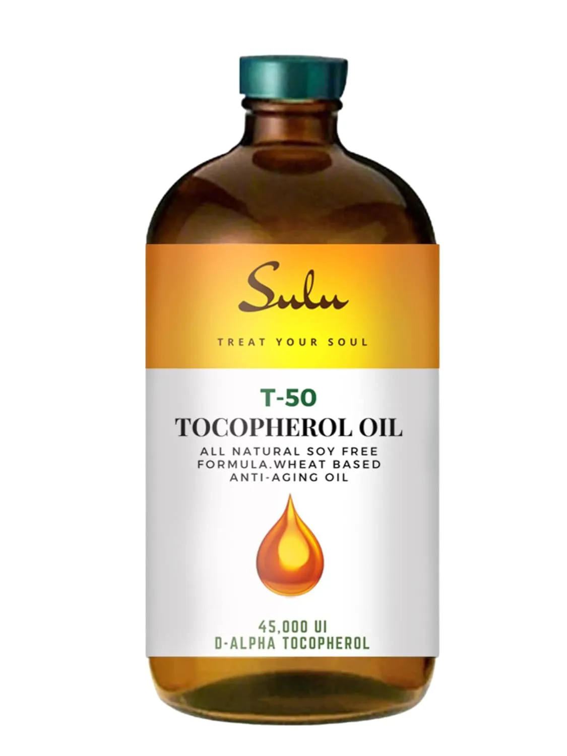 SULU ORGANICS 8 fl.oz-100% Pure And Natural Soy Free T-50 Tocopherols Vitamin E Oil