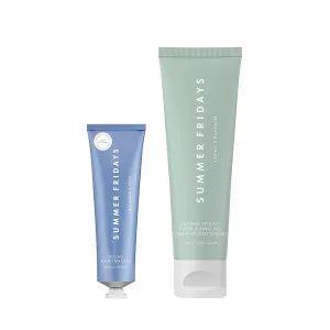 Summer Fridays - Jet Lag Mask, Hydrating, Nourishing Face Mask with Antioxidants (2.25 Oz - Full Size)   Super Amino Gel Cleanser - Vitamin E, Vegan - Gentle, Daily Face Wash - All Skin Types (5 Oz)