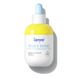 Supergoop! Daily Dose Hydra-Ceramide Boost   SPF 40 Oil PA   , 1 fl oz - Broad Spectrum Sunscreen Serum - Helps Replenish, Hydrate & Protect Skin - For All Skin Types