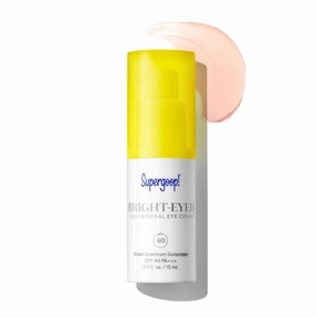 Supergoop! Bright-Eyed 100% Mineral Eye Cream, 0.5 fl oz - SPF 40 PA    Hydrating & Illuminating Mineral Sunscreen - Under Eye Cream for Dark Circles & Puffiness - Revives Tired Eyes