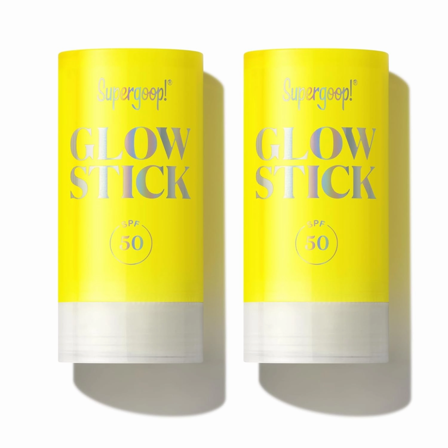 Supergoop! Glow Stick - 0.7 oz, Pack of 2 - SPF 50 PA     Dry Oil Sunscreen Stick for Face & Body - Hydrates for a Healthy Glow - Mess Free, Travel Friendly