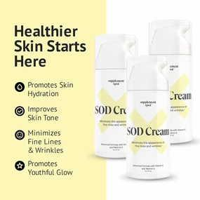 Superoxide Dismutase SOD Anti Aging Cream, Anti Aging Face Cream to Repair Fine Lines & Wrinkles for Smoother, Firmer & Younger Looking Skin, Superoxide Dismutase Face Moisturizer (3.4 oz 2 Pack)