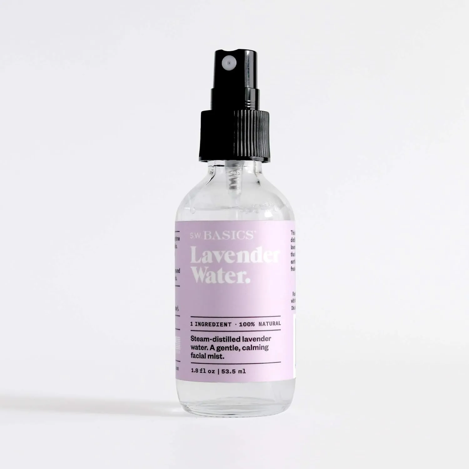 S.W. Basics Lavender Water Facial Mist, Hydrating and Toning Face Spray, Organic and Cruelty Free, 1.8 fl oz