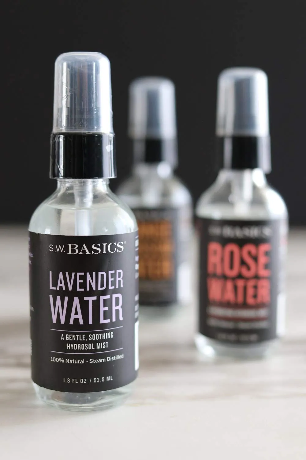 S.W. Basics Lavender Water Facial Mist, Hydrating and Toning Face Spray, Organic and Cruelty Free, 1.8 fl oz