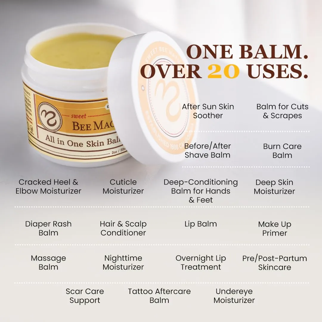 Sweet Bee Naturals - Sweet Bee Magic, All In One Healing Organic Balm. Organic Skin Aid, Small Batch Crafted in USA, Certified Organic, All Natural Skin Aid- 2 Ounce Jar