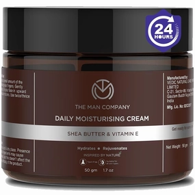 T.he Ma.n Co.mp.any Non-Sticky Daily Moisturizing Cream for Dry Skin | Moisturizes & Hydrates with Shea Butter, Vitamin E & Coco Butter | Face Moisturizer For Men - 50gm