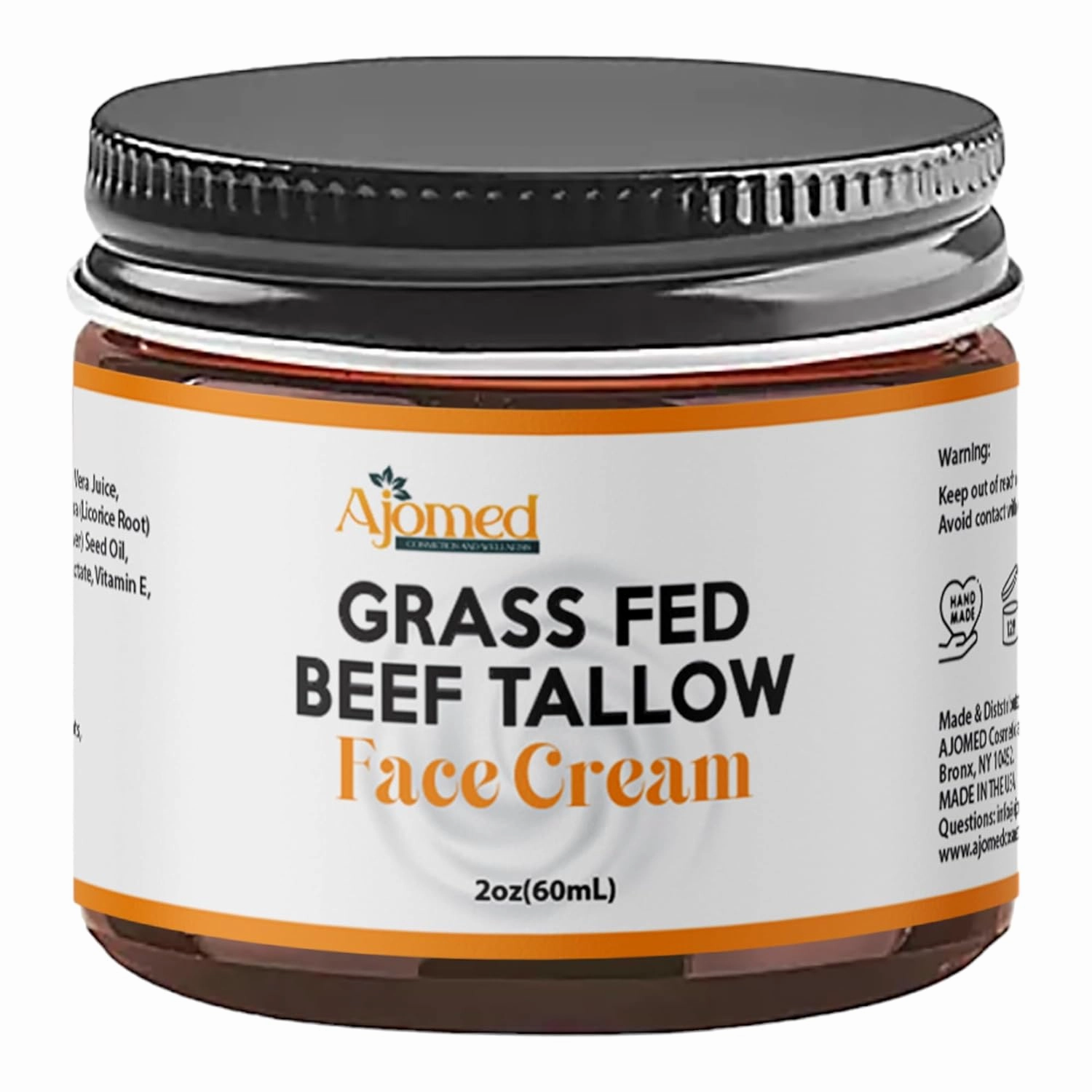 Tallow Face Moisturizer NON-GREASY Grass Fed Beef Tallow for Skin Care- Handmade Tallow face Cream-Sensitive & Dry Skin (LAVENDER VANILLA)