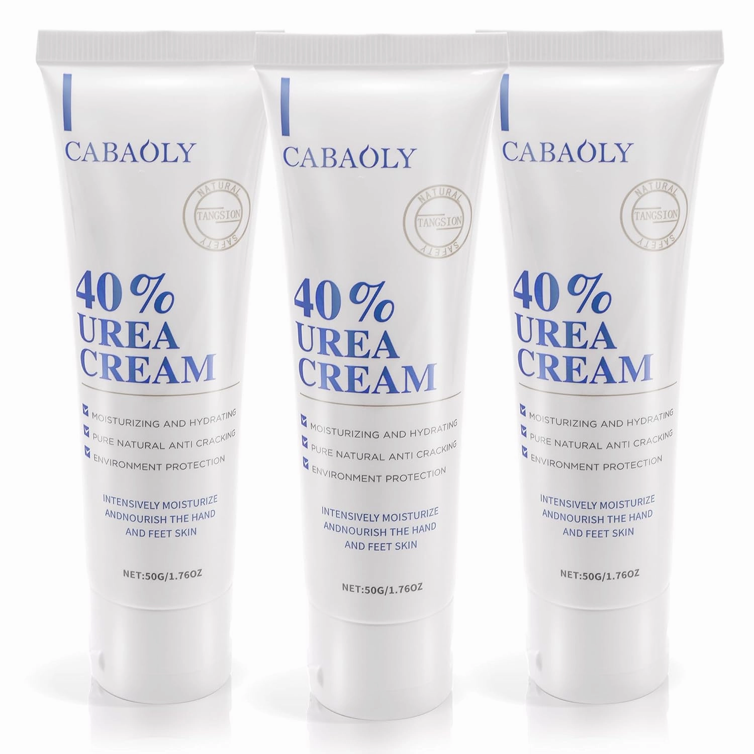 Tangsion Urea Cream 40 Percent for Feet Maximum Strength, Urea Foot & Hand Cream for Dry Cracked, Foot Dead Skin Cuticle Callus Remover Toenail Softener 1.75 Oz（Pack of 3