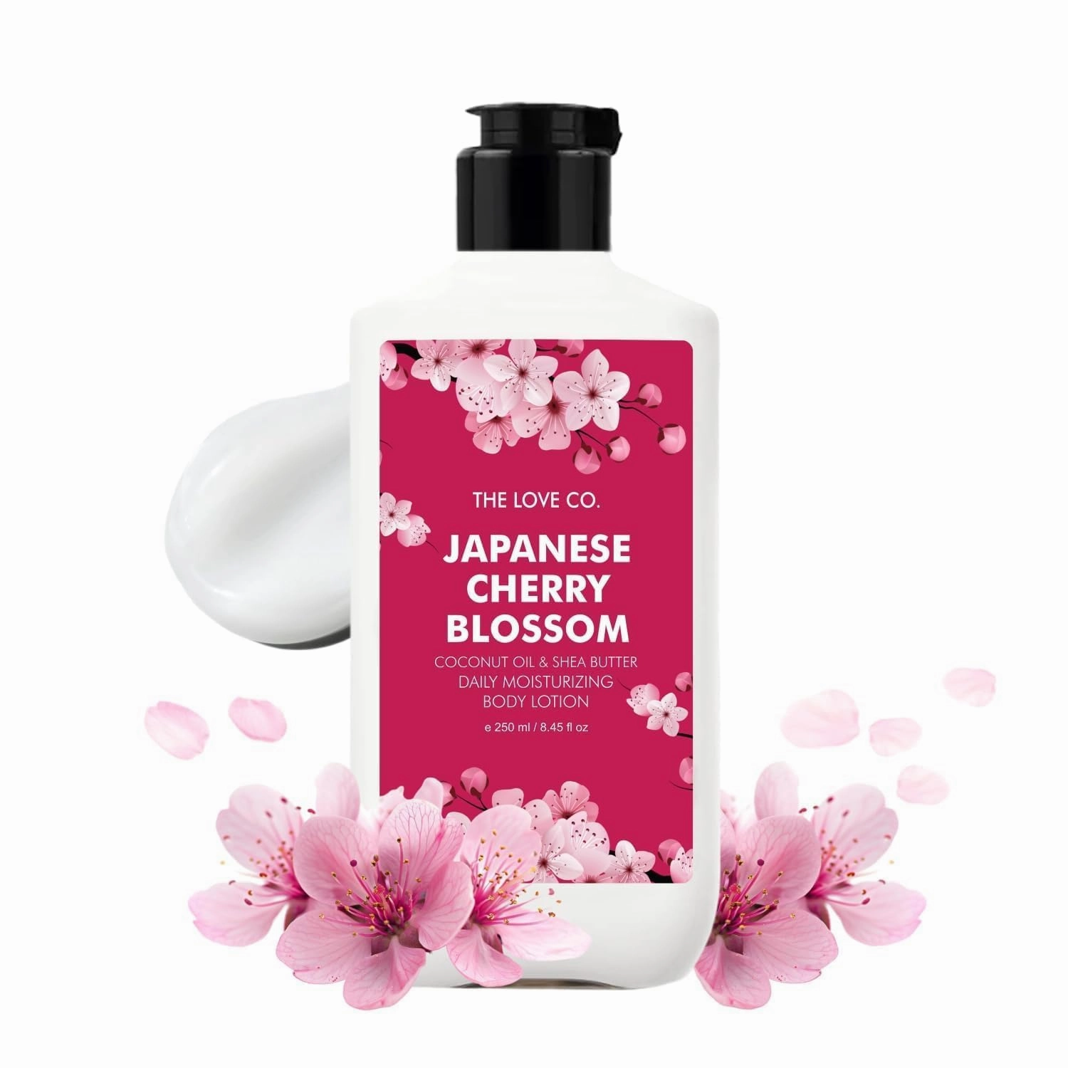 TEH-LOVE CO. Japanese Cherry Blossom Body Lotion 250ml | Hydrating Body Moisturizer for Dry Skin | Infused with Jojoba Oil, Shea Butter & Vitamin E | Non-Greasy Skin Care | 250ml