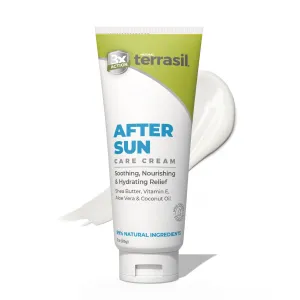 terrasil After Sun Care Lotion with Aloe Vera, Shea Butter, Coconut Oil & Vitamin E, Soothing Sunburn Relief for Sun Exposed Skin, Deeply Nourishing. Natural Body Lotion. Made in the USA (3 oz)