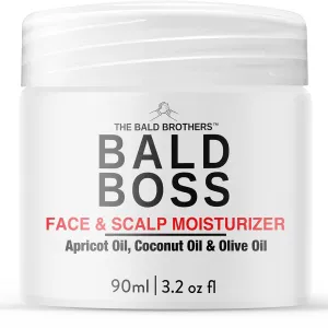 The Bald Brothers Bald Head Care with Apricot Seed Oil | Face & Scalp Moisturizer | Protects, Hydrates, Vegan, No Grease, Matte | Bald Head Moisturizer | No Fragrance | 90 Day Supply | 3oz
