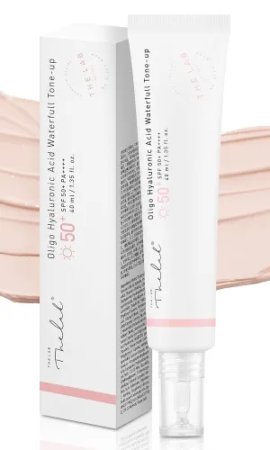 THE LAB BY BLANC DOUX Oligo Hyaluronic Acid Waterfull Tone-up Tinted Moisturizer with SPF 50  PA     Vegan Flawless Coverage Plant-Derived Ingredients All-in-One Skincare Sunscreen Makeup Base Korean