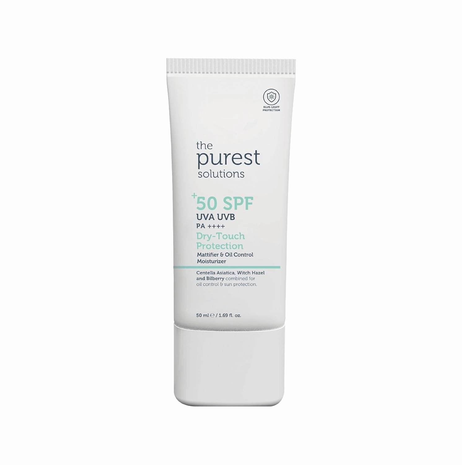The Purest Solutions Dry-Touch Protection (Mattifier & Oil Control Moisturizer SPF 50 ) - Combined with Witch Hazel & Bilberry - Oily Skin Type - Vegan | Cruelty Free | Eco Friendly (1.69 fl. oz)