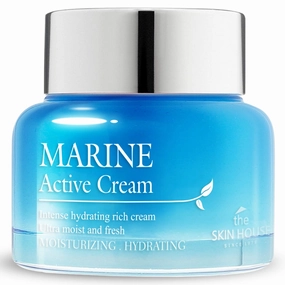 THE SKIN HOUSE Marine Active Cream 1.69 fl.oz Deep Hydration, Rich Moisturizer | Hyaluronic acid, Betaine, Squalane, Spirulina | Dry Skin, Korean Skincare, 50ml