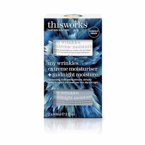 THISWORKS My Wrinkles Extreme Moisturiser   Midnight Moisture DUO Pack, Day & Night facial Moisturizers with Vitamin C, Hyaluronic Acid & Granactive Retinoid, 2 Ounce each