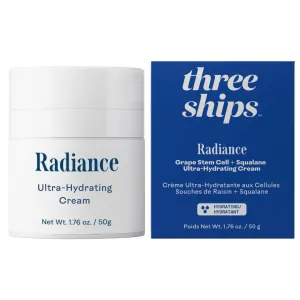 Three Ships Radiance Ultra-Hydrating Cream with Grape Stem Cell   Squalane- High in Antioxidants for Lasting Hydration, Daily Face Moisturizer (50g)