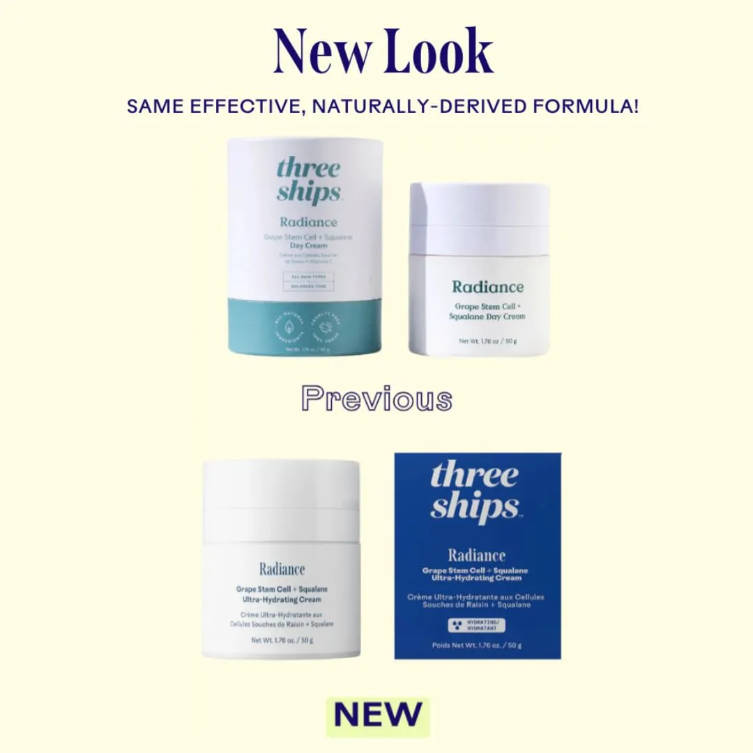 Three Ships Radiance Ultra-Hydrating Cream with Grape Stem Cell   Squalane- High in Antioxidants for Lasting Hydration, Daily Face Moisturizer (50g)