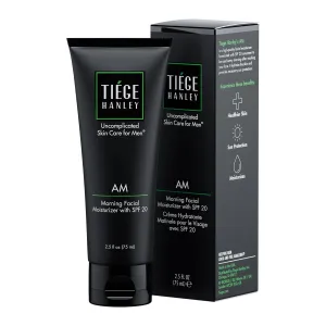 Tiege Hanley Mens Face Moisturizer, Morning Facial Moisturizer with SPF 20 - Men's Face & Skin Care Cream for Long-Lasting Hydration - Promotes Even Skin Tone, Safe for Sensitive Skin (2.5 Fl Oz)
