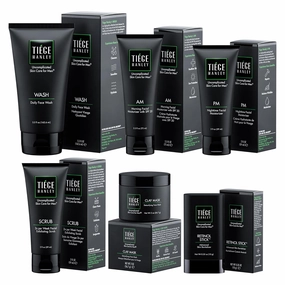 Tiege Hanley 90-Day Large Anti-Aging Skin Care Routine for Men - Includes Face Wash, Scrub, Moisturizers, Clay Mask, & Retinol Stick