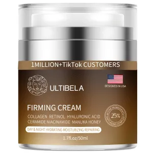 Tighten Lift Neck Cream, Deep Hydration Firming Neck Cream with Retinol, Collagen & Honey Anti-Aging & Wrinkle Moisturizer for Face, Neck & Décolleté Women & Men 1.7 Fl Oz