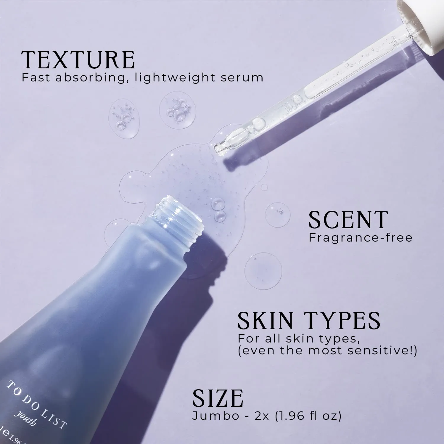 TO DO LIST Face Serum, Youth | Bakuchiol Serum Natural Alternative for Retinol & Retinoid | Anti-Aging, Complexion Correction Serum (Dark Spots & Acne Scars) | 58 ml