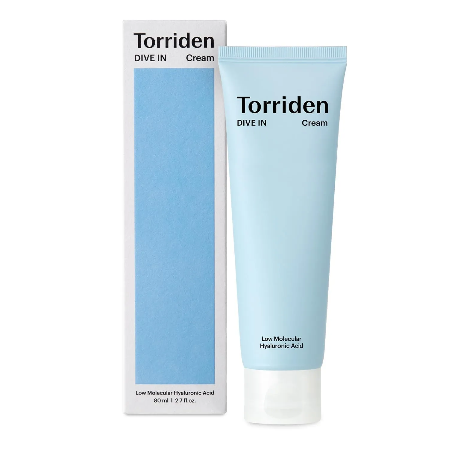 Torriden DIVE IN Cream 80ml (2.71 fl. oz.) | Facial Moisturizer for Sensitive, Oily Skin | Lightweight and Moistrul Creamy Texture | Hyaluronic Acid Cream, Allantoin