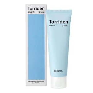 Torriden DIVE IN Cream 80ml (2.71 fl. oz.) | Facial Moisturizer for Sensitive, Oily Skin | Lightweight and Moistrul Creamy Texture | Hyaluronic Acid Cream, Allantoin