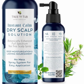 Tree To Tub Dry Scalp Spray - Intensive Scalp Moisturizer for Men & Women - Tea Tree Leave in Scalp Moisturizer for Dry Scalp, Full Spectrum Scalp Spray for Flaky Buildup & Excess Oil, Scalp Care