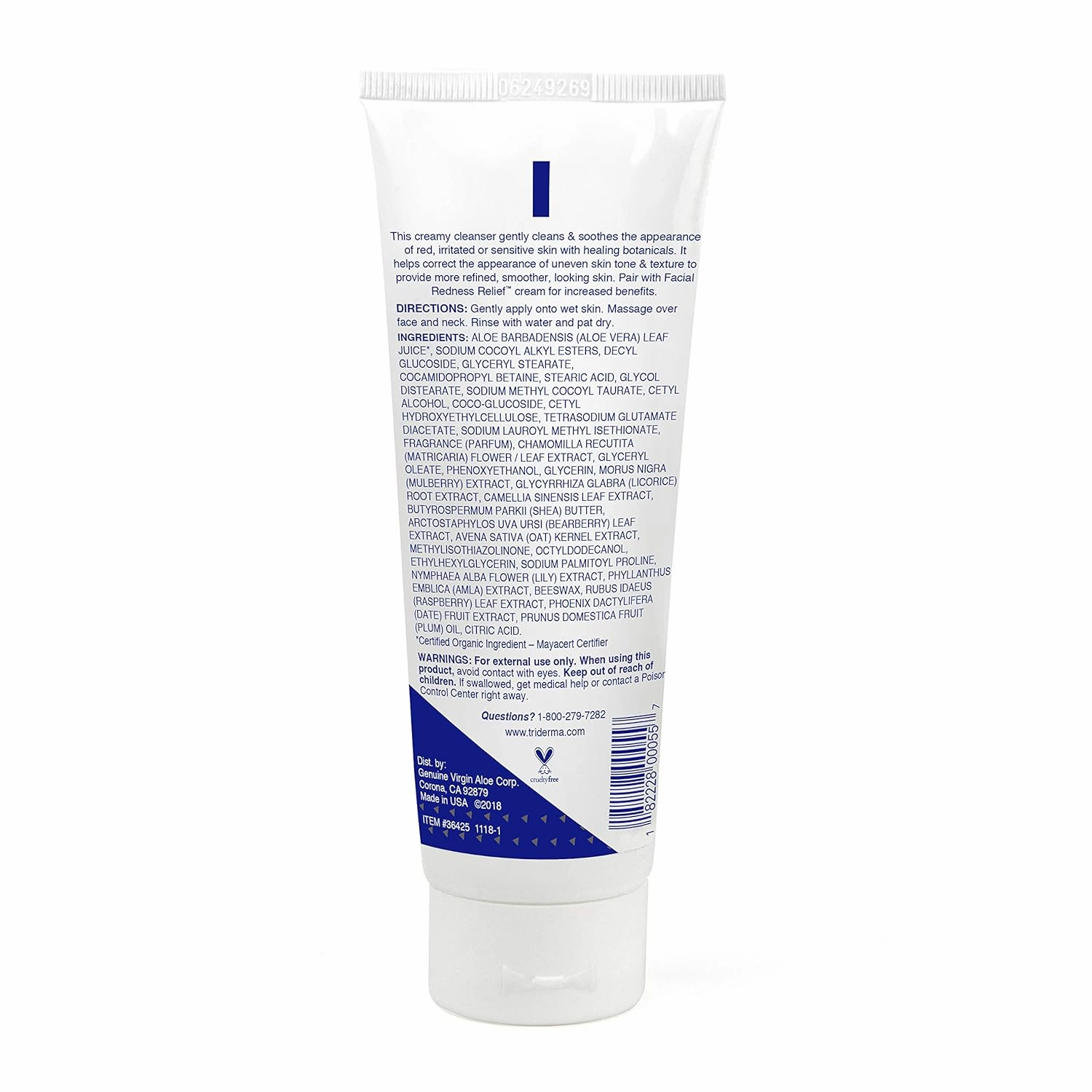 TriDerma Facial Redness Relief Bundle, Gentle Face Cleanser Plus Moisturizing Face Cream, Soothing Daily Redness Treatment for Red, Sensitive Skin| Promotes Even Skin Tone | Day/Night |
