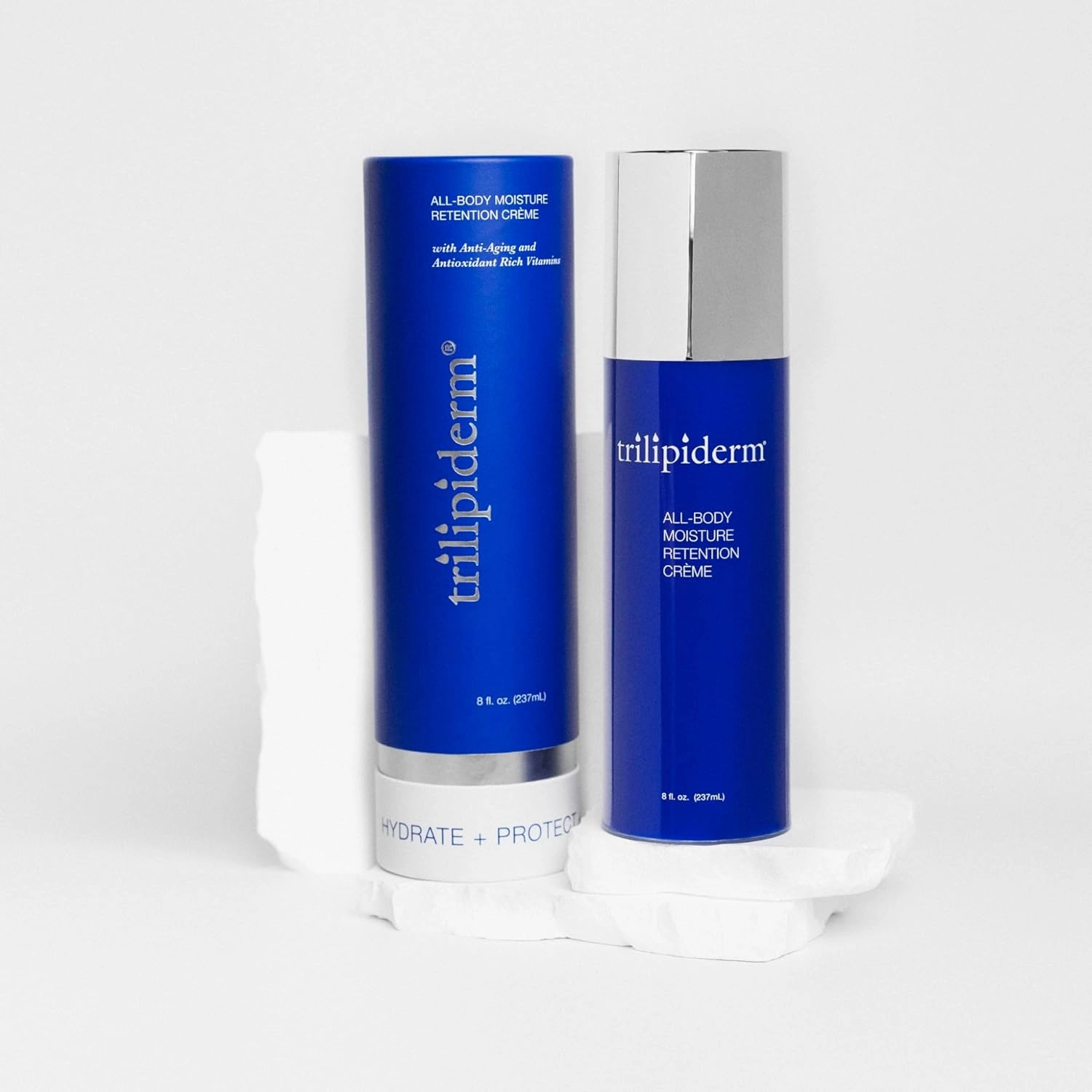 Trilipiderm All-Body Moisture Retention Crème – Plant-Based All-Day Lightweight Hydration for Body and Face, Meadowfoam, Lipid Replacement, 8 Ounce Airless Pump Bottle
