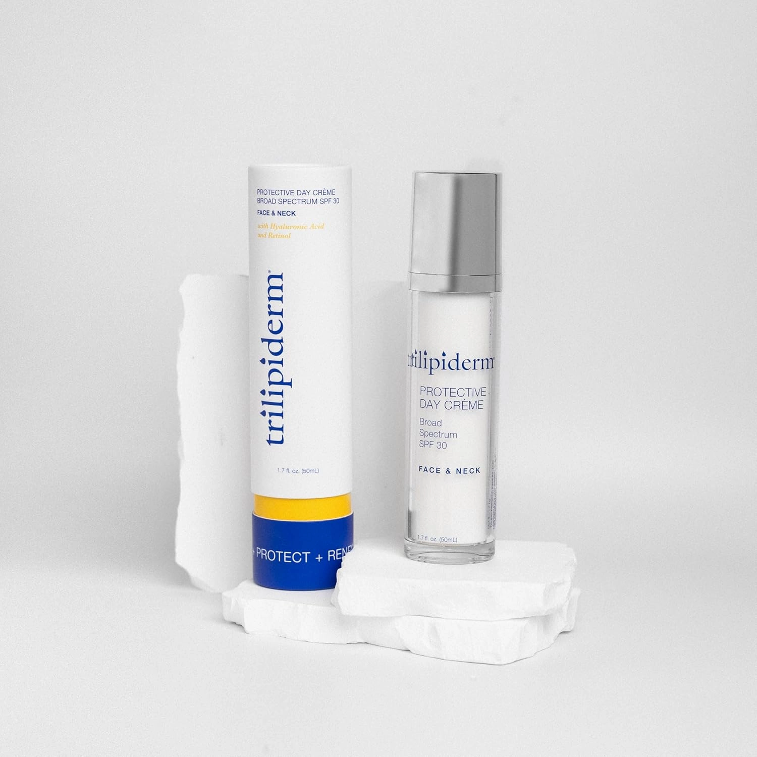 Trilipiderm Sightseer Bundle – Protective Day Cream Broad Spectrum SPF 30 and Rehydration Night Crème Set – Travel Size