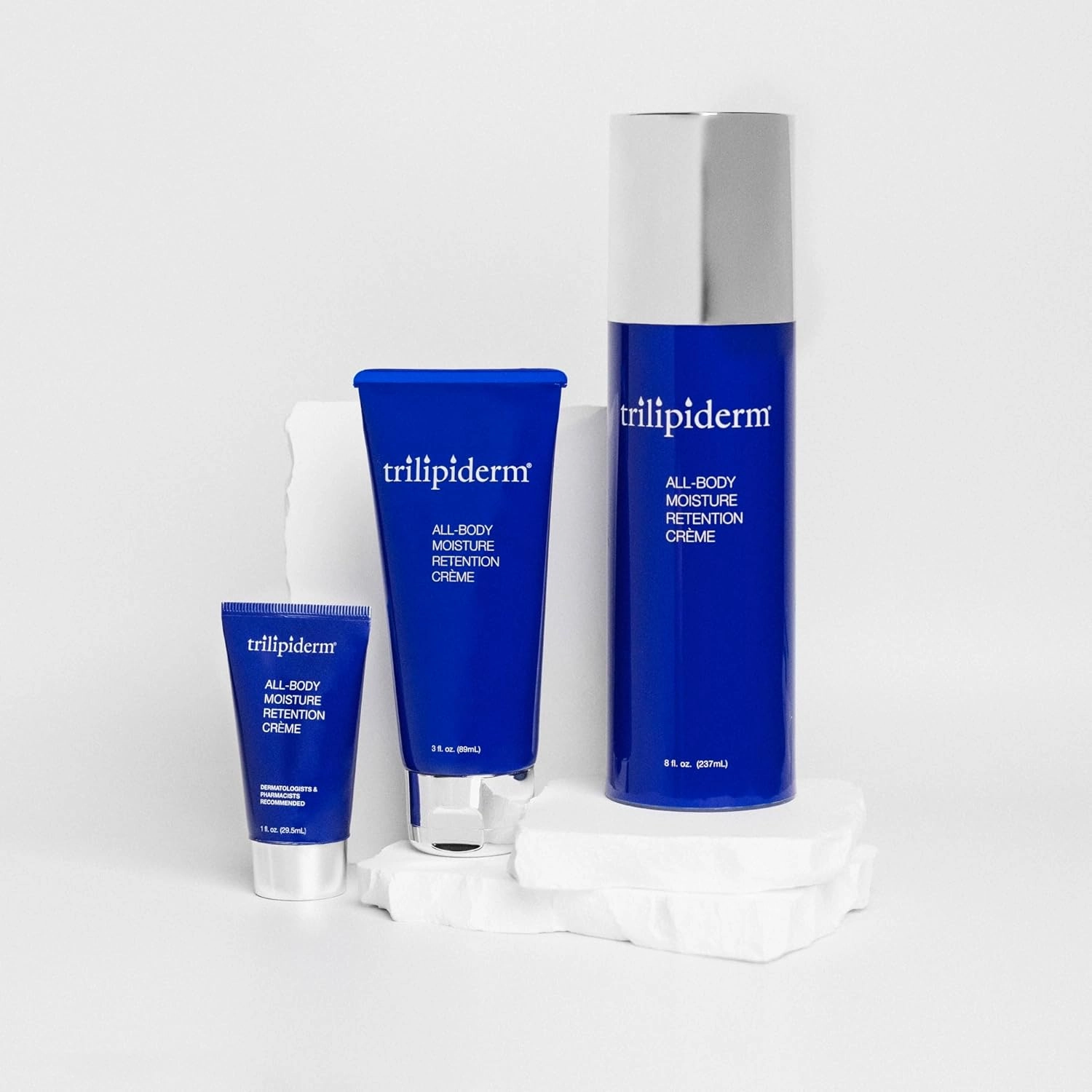 Trilipiderm Weekender Bundle - All-Body Moisture Retention Crème 2-Pack Travel Size – 1x SPF 30 Broad Spectrum Sunscreen 3 oz   1x Original Formula 3 oz