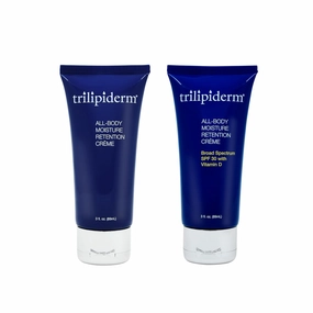 Trilipiderm Weekender Bundle - All-Body Moisture Retention Crème 2-Pack Travel Size – 1x SPF 30 Broad Spectrum Sunscreen 3 oz   1x Original Formula 3 oz