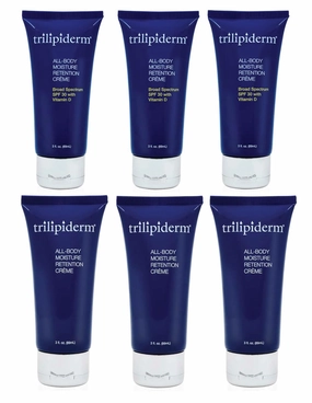 Trilipiderm Weekender Bundle – All-Body Moisture Retention Crème 6-Pack Travel Size – 3x SPF 30 Broad Spectrum Sunscreen 3 oz   3x Original Formula 3 oz – Hydrating Skincare for All Skin Types