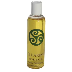 Trillium Organics Natural Body Oil - Cedar Eucalyptus- Sunflower Olive & Jojoba - Clearing - 4 Ounce