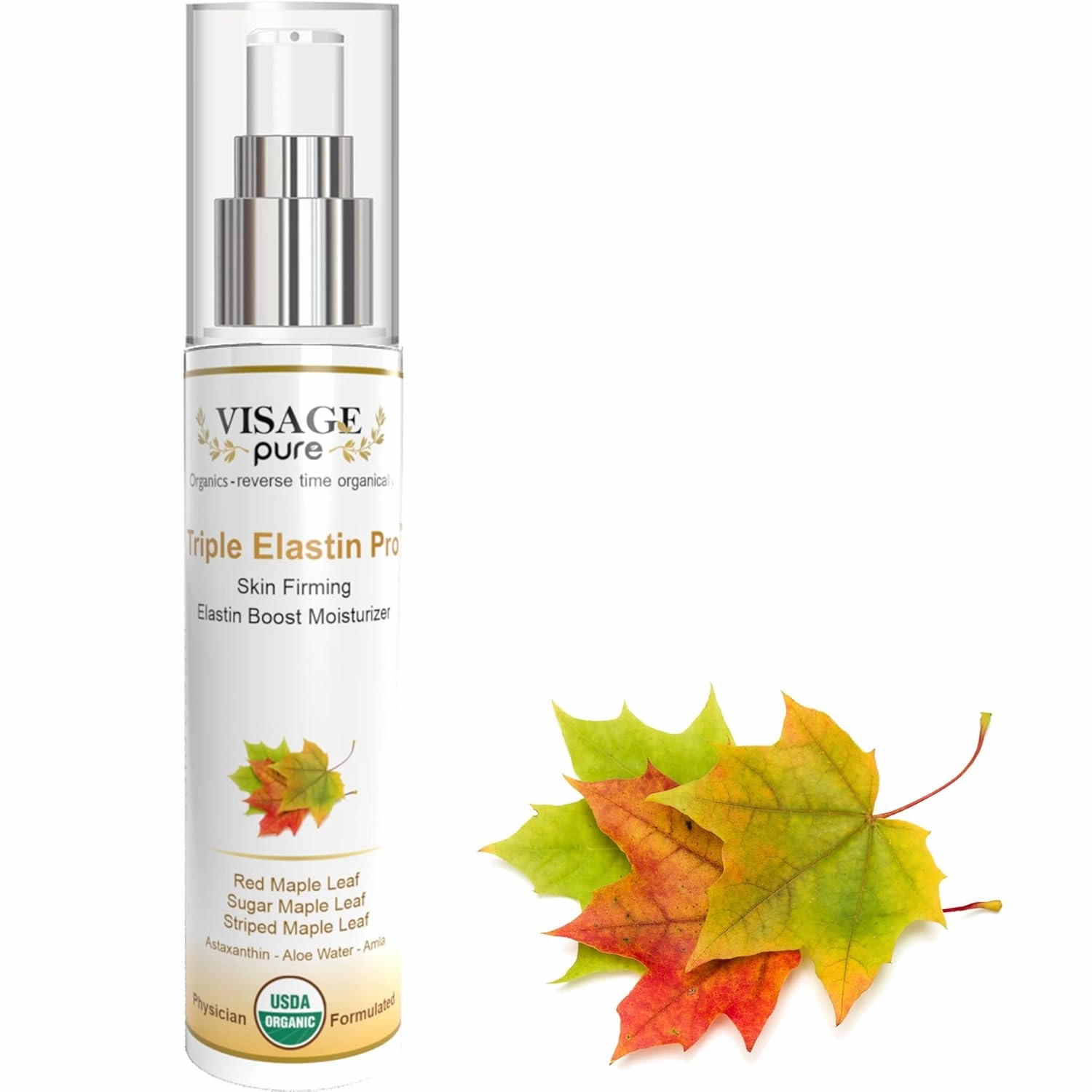 Triple Elastin Pro - Skin Firming Elastin Boost Moisturizer Cream - Contains GCGs That Increases the Skin's Elastin and Elasticity - USDA Organic-Physician Formulated-Research Supported