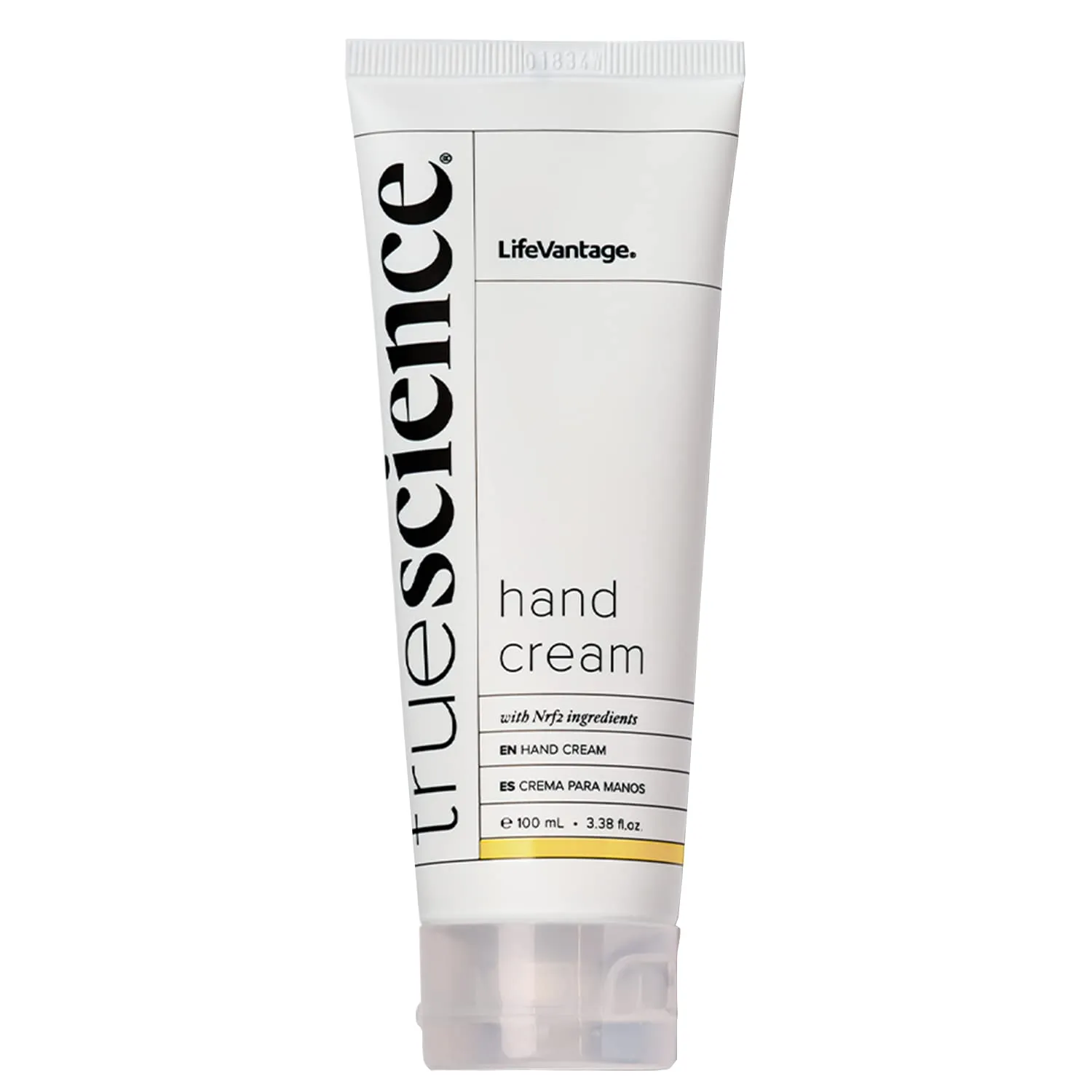TrueScience Hand Cream (100ml) Nourishing Hydration for Dry Hands, with Shea Butter, Aloe Vera Juice, Sunflower Seed Oil, Vitamin Complex, and Nrf2 Actives in an Invigorating Citrus-Ginger Fragrance