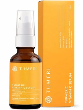 Turmeric Vitamin C Face Serum – Facial Skin Care Vitamin C and Turmeric Serum for Dark Spots and Dark Circles – With Vitamin C   E and Ferulic Acid – 1 Fl oz