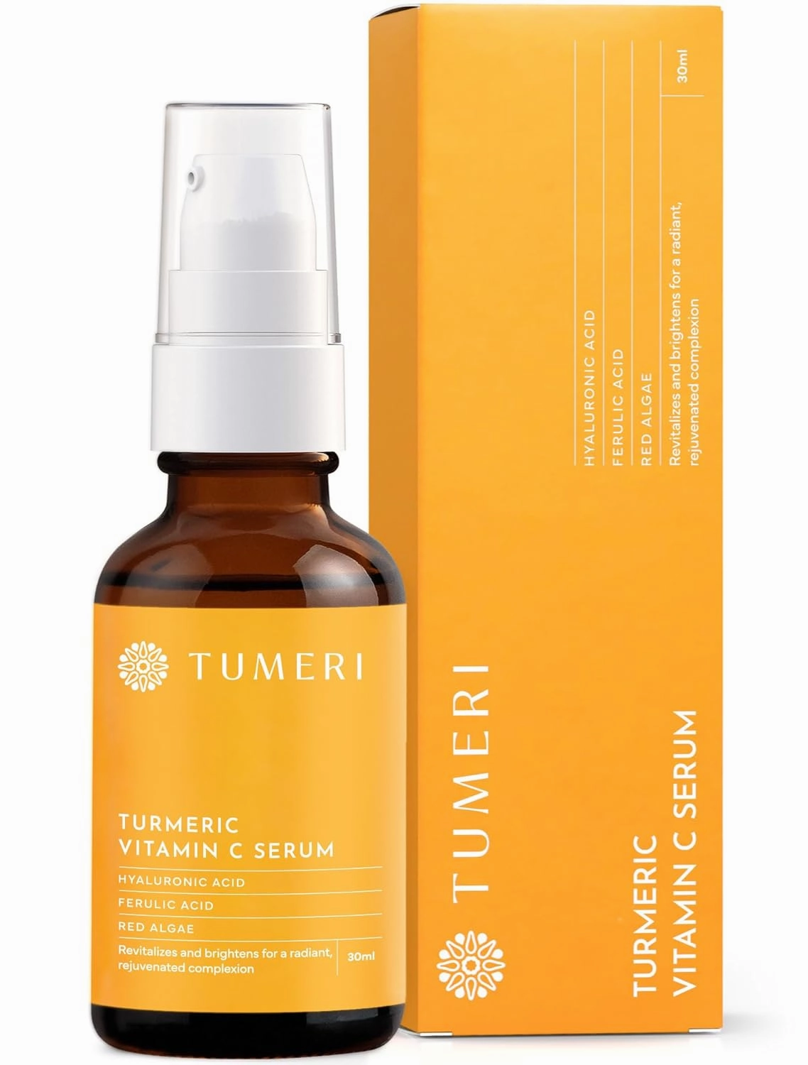 Turmeric Vitamin C Face Serum – Facial Skin Care Vitamin C and Turmeric Serum for Dark Spots and Dark Circles – With Vitamin C   E and Ferulic Acid – 1 Fl oz