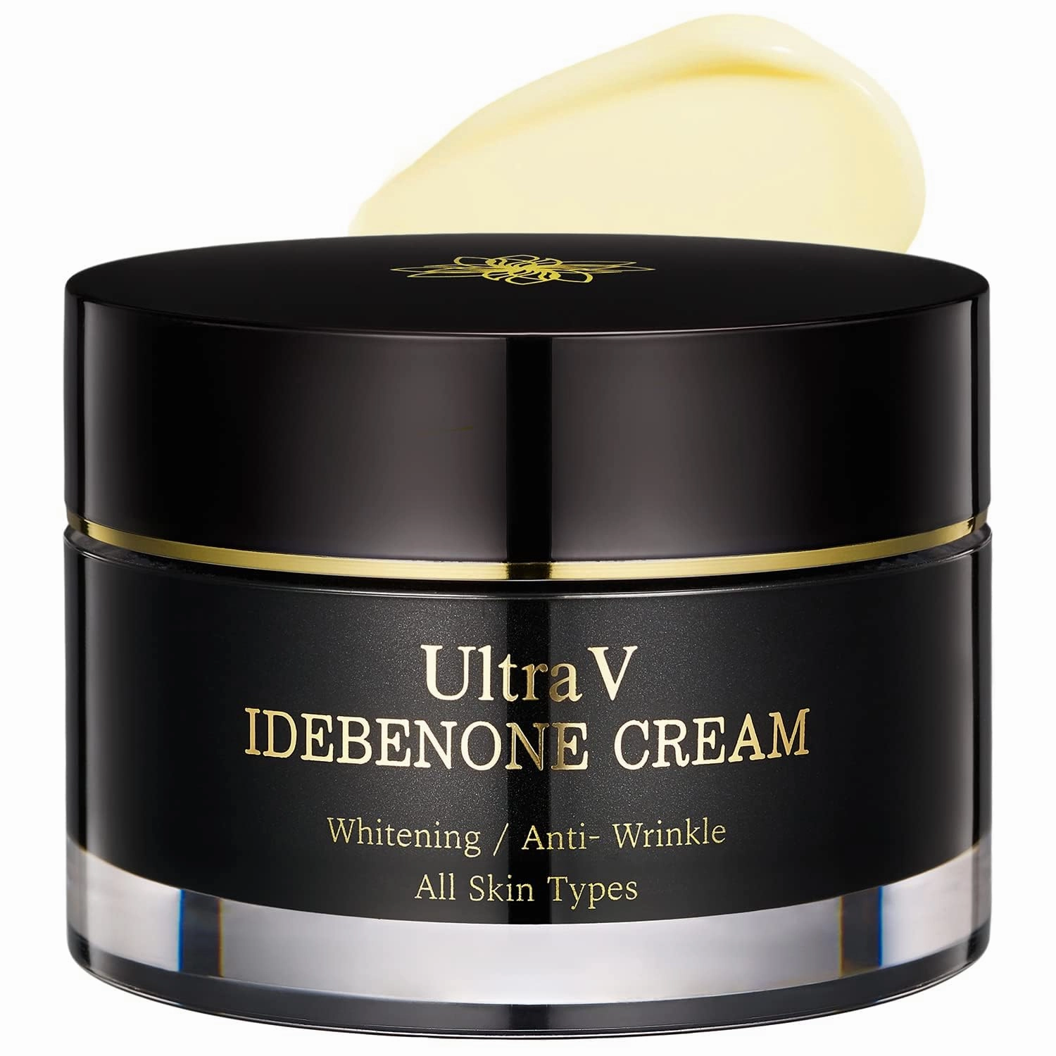 Ultra V Idebenone Face Cream – Anti Aging and Firming Moisturizer – Peptides, Adenosine, Niacinamide – Antioxidant, Healthy Glow Skin - 1.69 fl.oz