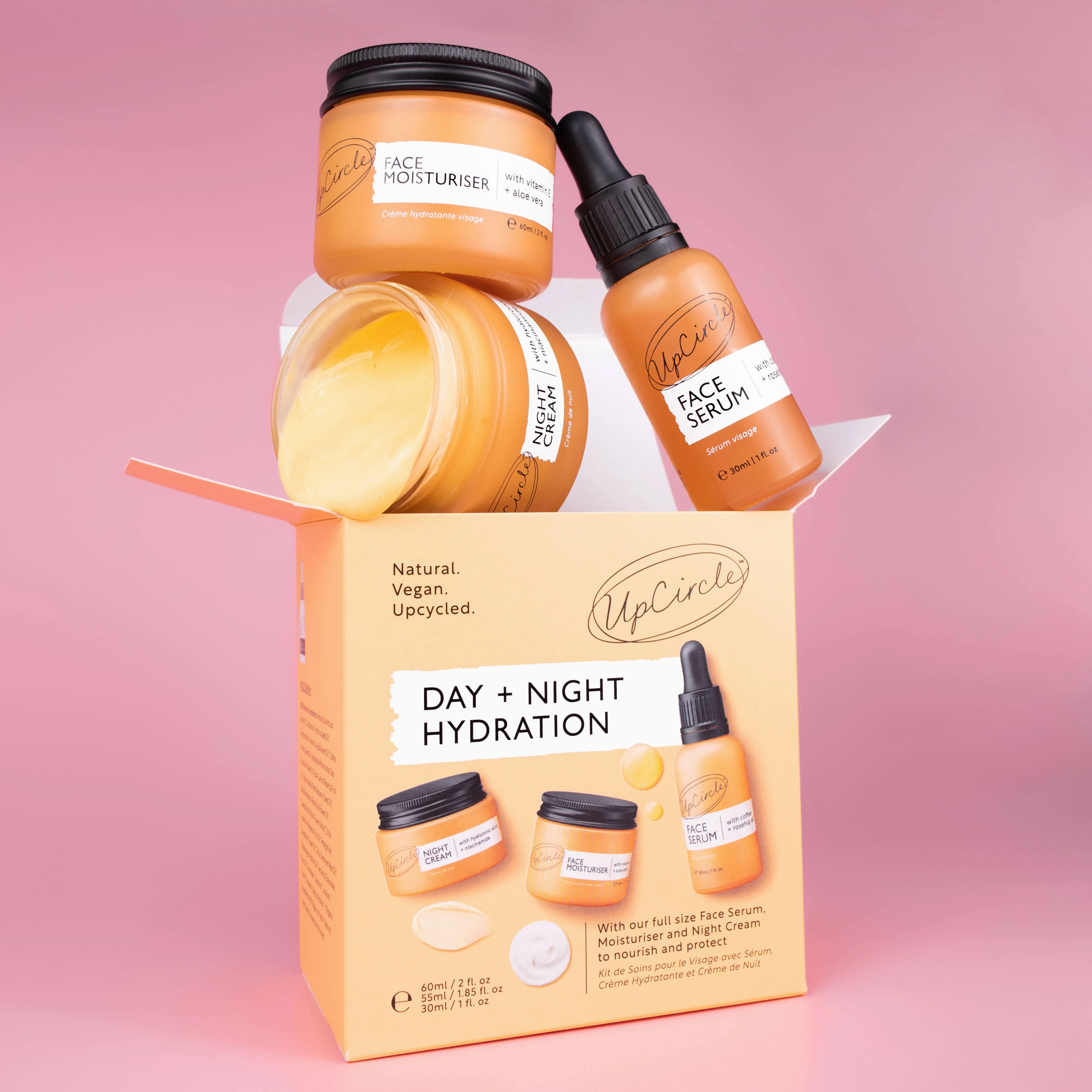 UpCirlce Eco Friendly Vegan Skincare Gift - Day   Night Hydration Set