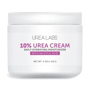 Urea Cream 10% Skin Care Moisturizer with Salicylic Acid, Aloe Vera Gel, Jojoba Oil. 150ml. Healing, Hydrating for Hand Face Foot and Body Use.
