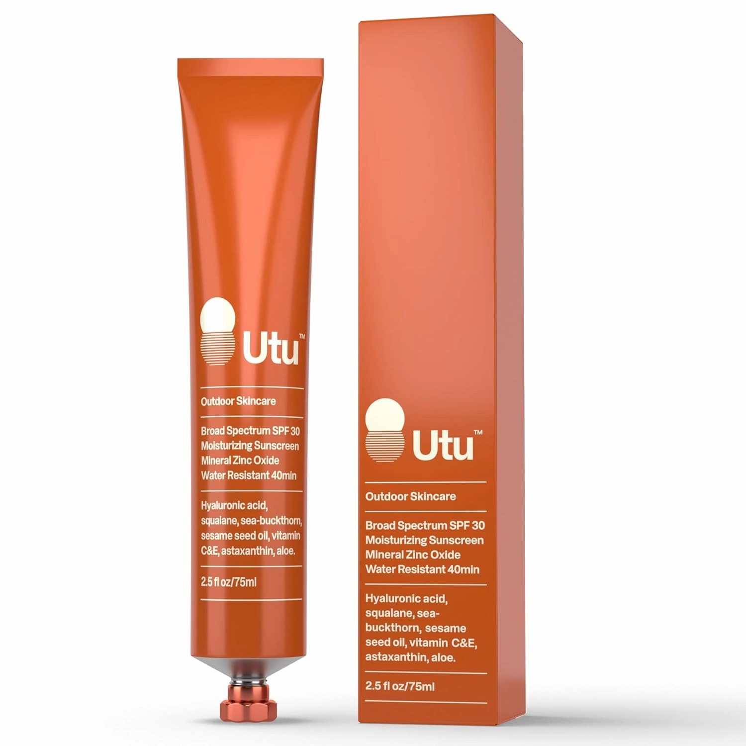 UTU - SPF30 Daily Moisturizer Mineral Sunscreen | Hyaluronic Acid, Squalane, Vitamin C E | Clean, Reef Safe, Cruelty Free, Broad Spectrum (75 mL | 2.5 fl oz)