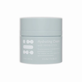 Vanitable - Hydrating Cream - Face Moisturizer with Jeju Camellia Flower, Hyaluronic Acid, Shea Butter, Probiotics - Natural Skin Protection & Moisturizer - Fights Dryness & Irritation - 1.69 fl. oz.