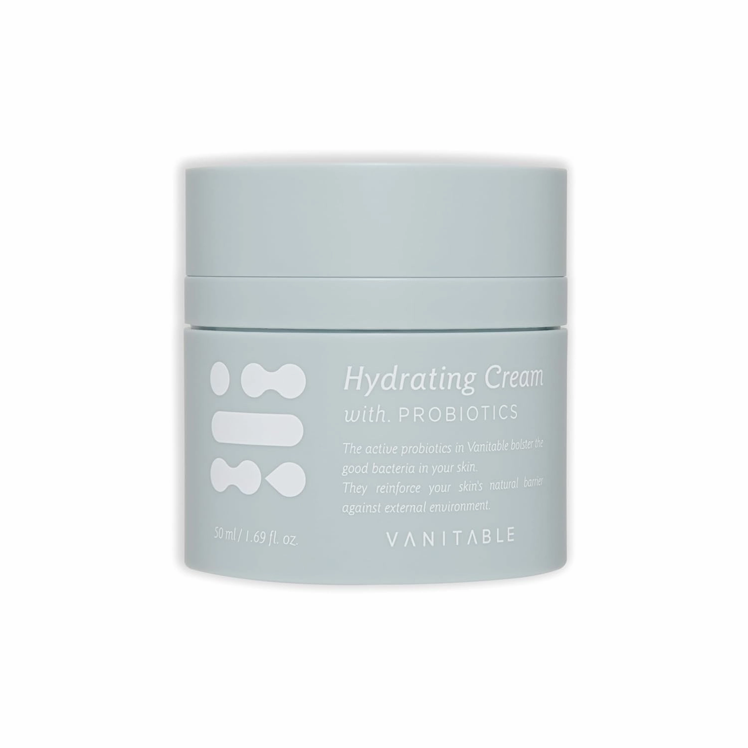 Vanitable - Hydrating Cream - Face Moisturizer with Jeju Camellia Flower, Hyaluronic Acid, Shea Butter, Probiotics - Natural Skin Protection & Moisturizer - Fights Dryness & Irritation - 1.69 fl. oz.