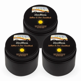 Vanman's - Zinc and Tallow Sunscreen (3 Pack) - Water Resistant 20 SPF Beef Tallow Sunscreen with Olive Oil, Beeswax - Mineral with Non-Nano Minerals - 2.5 ounce