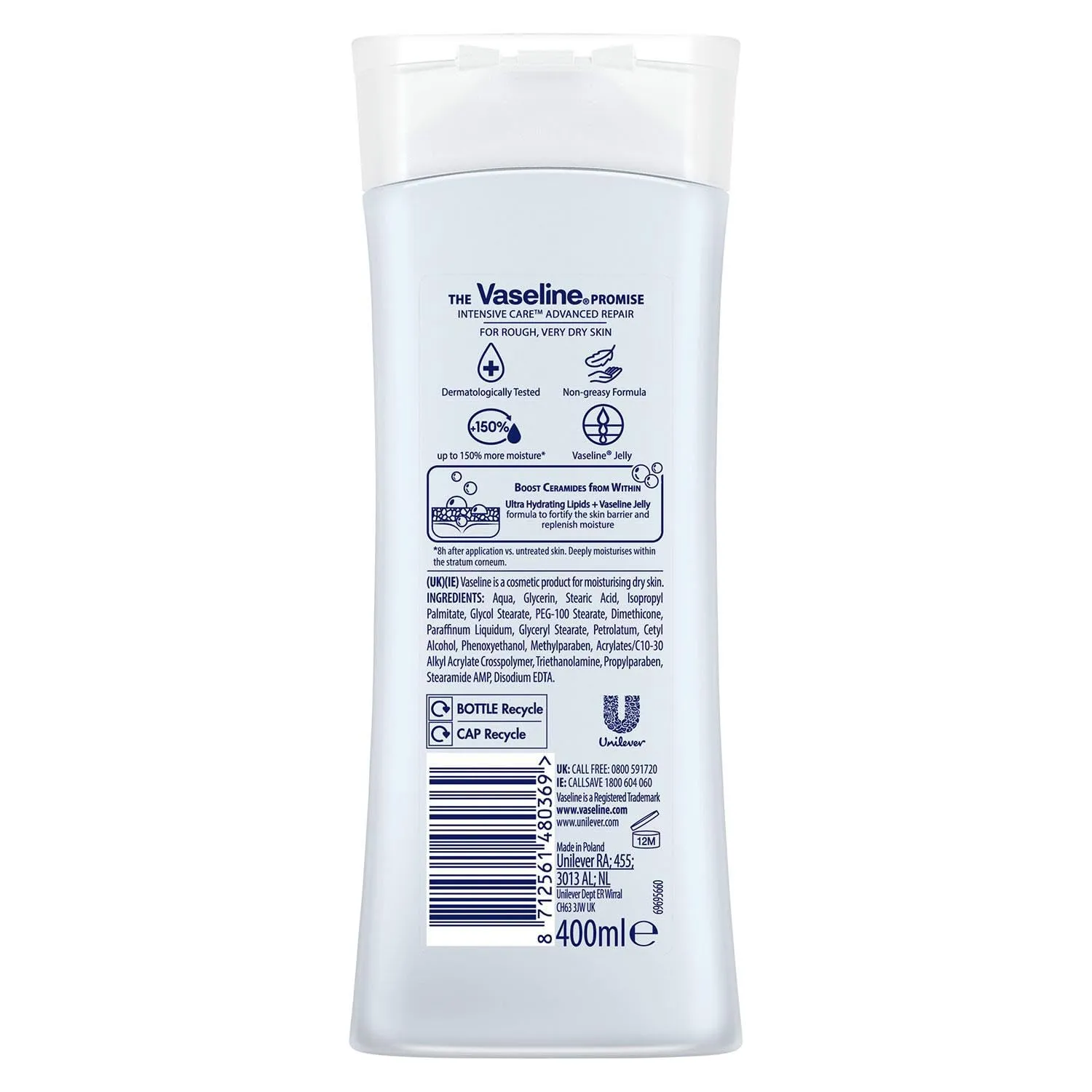 Vaseline Intensive Care Advanced Repair Fragrance Free Body Lotion 2-Pack 10 oz each