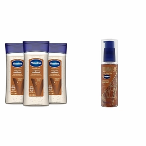 Vaseline Intensive Care Cocoa Radiant For Glowing Skin 3 Count Body Gel Oil Body Oil & Illuminate Me Shimmering Body Oil Created for Melanin Rich Skin