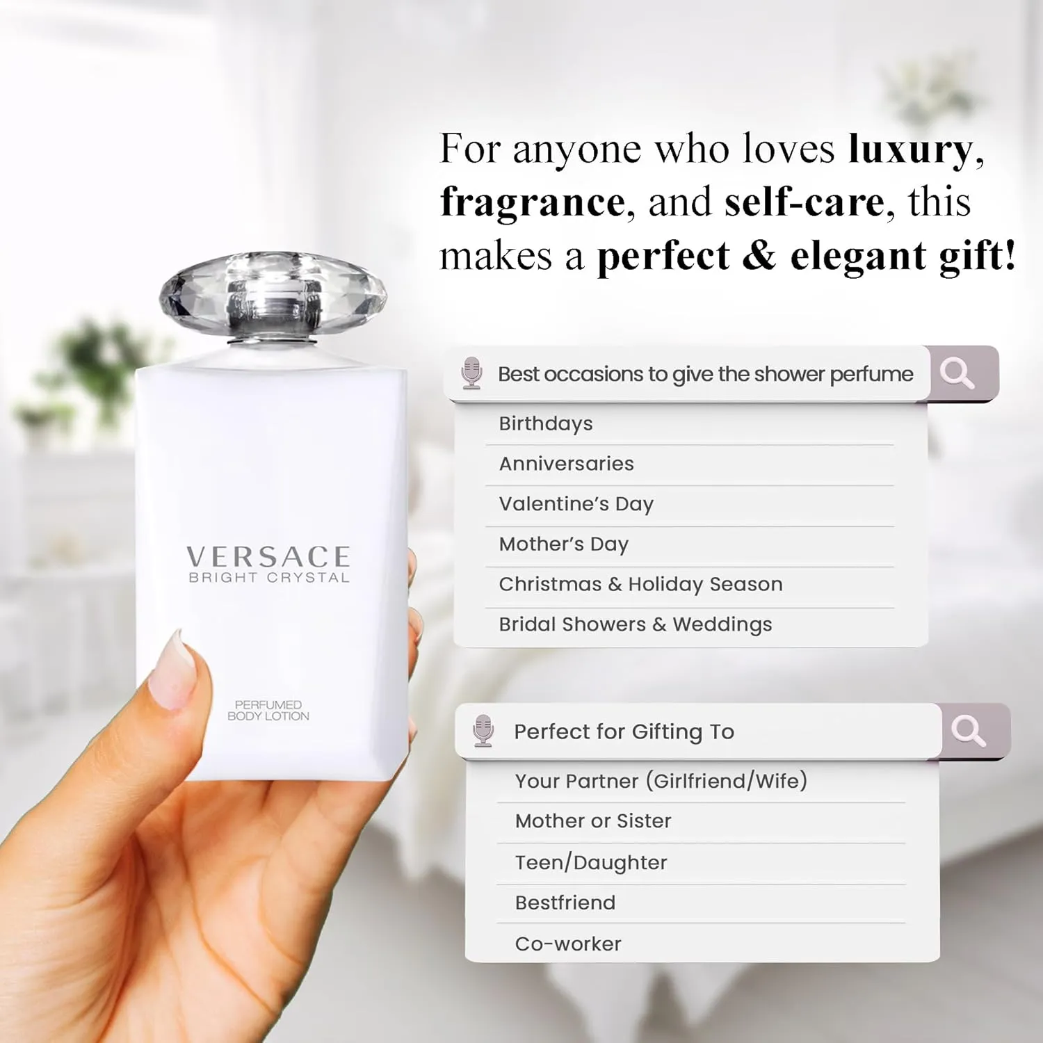 Versace Bright Crystal Perfumed Body Lotion for Women – 6.7 Ounces
